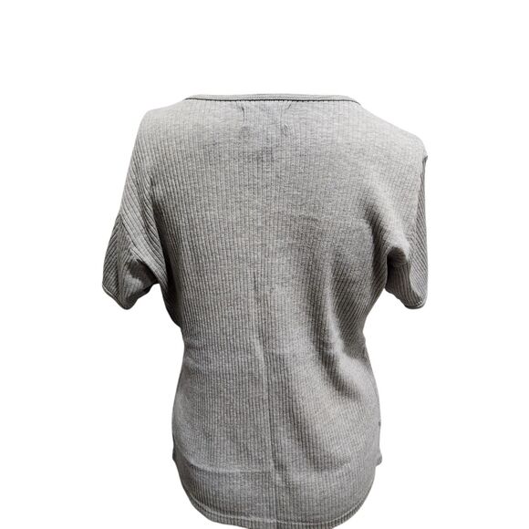 Polo Ralph Lauren Grey Ribbed T Shirt Sleeve Pocket Capsule Casual Minimal SZ XL - Picture 3 of 5